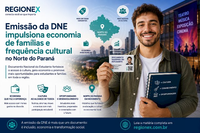 Emissão da DNE impulsiona economia de famílias e frequência cultural no Norte do Paraná