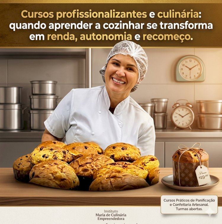 Cursos profissionalizantes e culinária: quando aprender a cozinhar se transforma em renda, autonomia e recomeço
